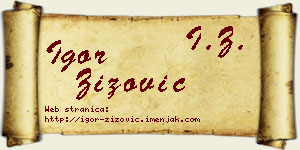 Igor Žižović vizit kartica